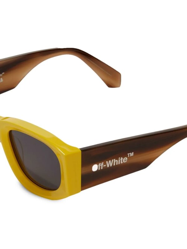Off-White Eyewear Zonnebril met rond montuur - Grijs