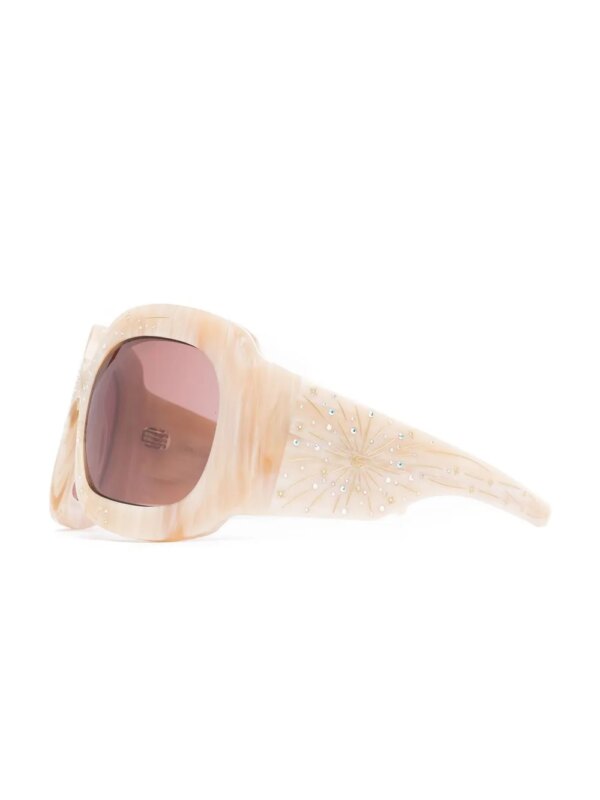 Gucci Eyewear Zonnebril met oversized montuur - Beige