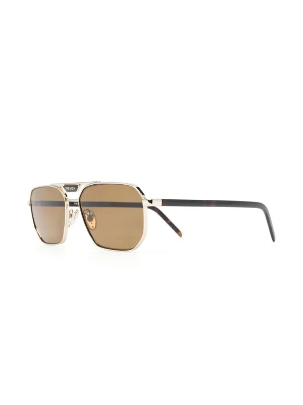 Prada Eyewear Zonnebril met goudkleurig montuur - Bruin
