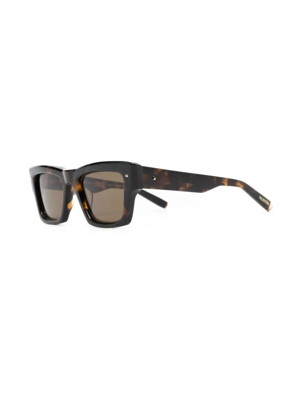 VALENTINO GARAVANI EYEWEAR Rockstud zonnebril met vierkant montuur - Bruin
