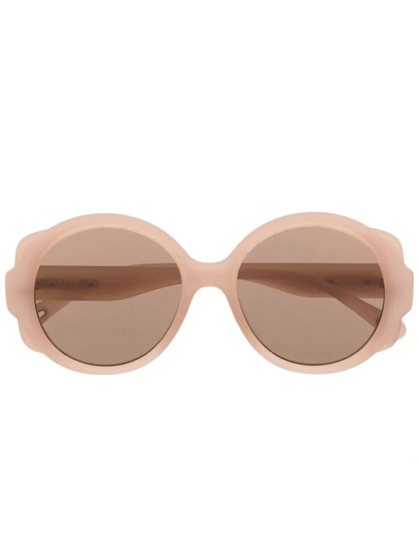 Chloé Eyewear Zonnebril met rond montuur - Beige