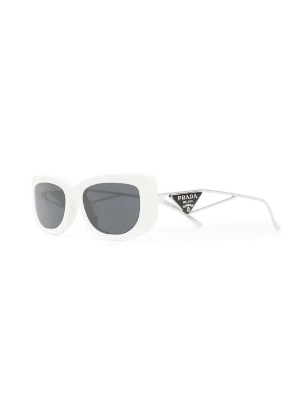 Prada Eyewear Zonnebril met logoplakkaat - Wit