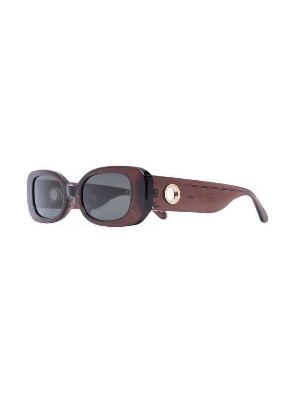 Linda Farrow Zonnebril met rechthoekig montuur - Bruin