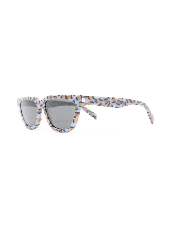 Saint Laurent Eyewear Sulpice zonnebril met marmerprint - Blauw