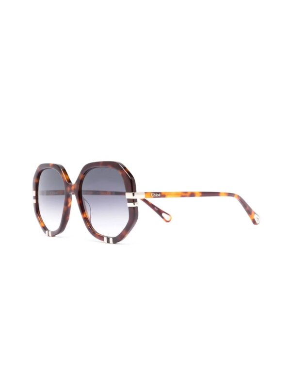Chloé Eyewear Zonnebril met rond montuur - Bruin