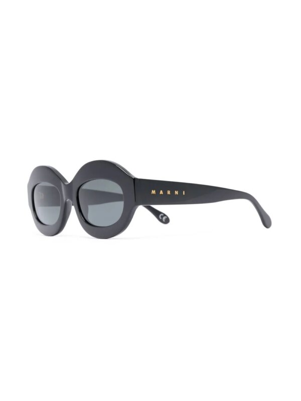 Marni Eyewear Zonnebril met rond montuur - Zwart