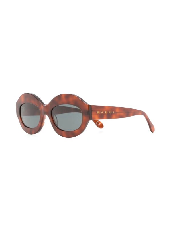 Marni Eyewear Zonnebril met rond montuur - Bruin