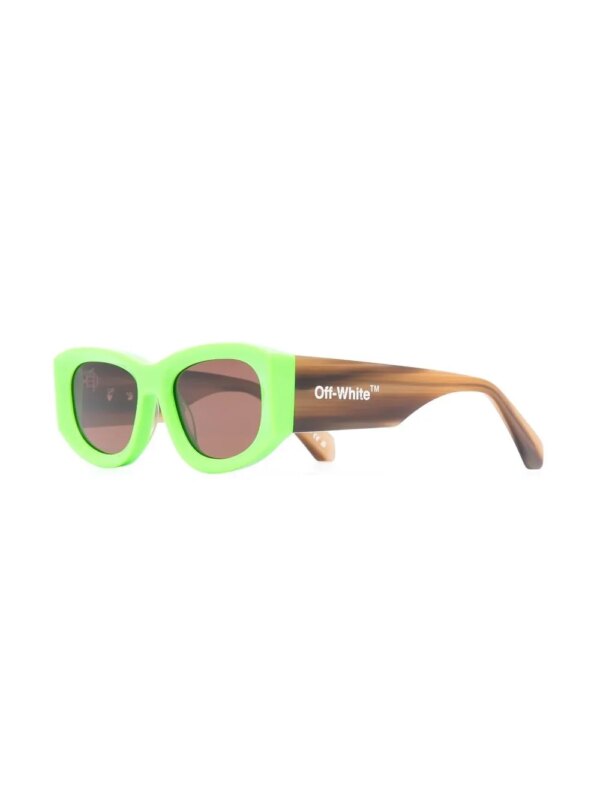 Off-White Eyewear Zonnebril met logoprint - Groen
