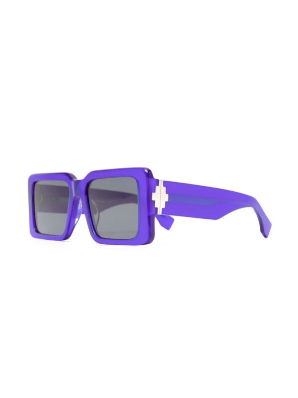 Marcelo Burlon County of Milan Eyewear Zonnebril met rechthoekig montuur - Blauw