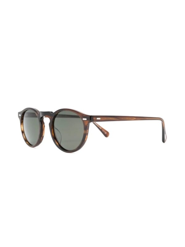 Oliver Peoples Zonnebril met rond montuur - Bruin