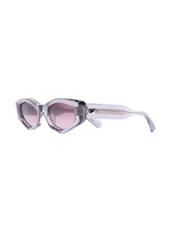 VALENTINO GARAVANI EYEWEAR Rockstud zonnebril met onregelmatig montuur - Grijs