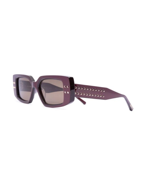 VALENTINO GARAVANI EYEWEAR Rockstud zonnebril met vierkant montuur - Rood