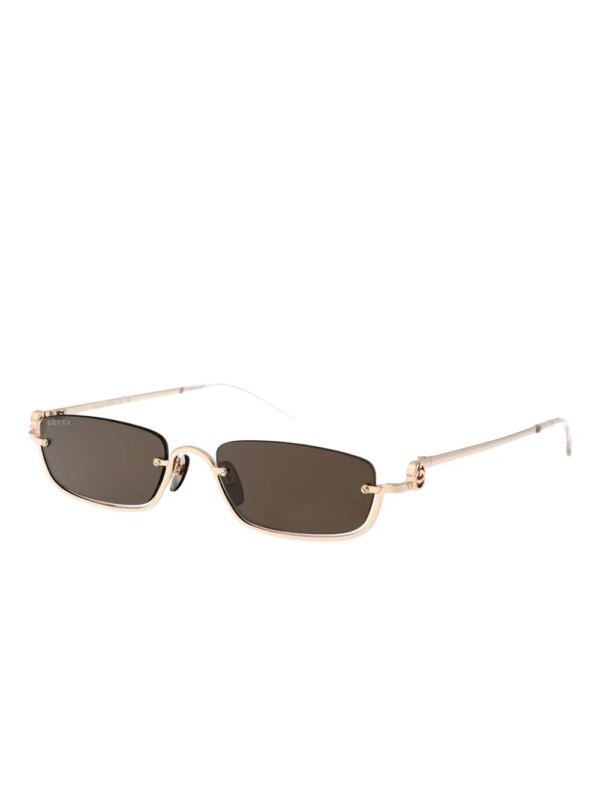 Gucci Eyewear Zonnebril met rechthoekig montuur - Goud