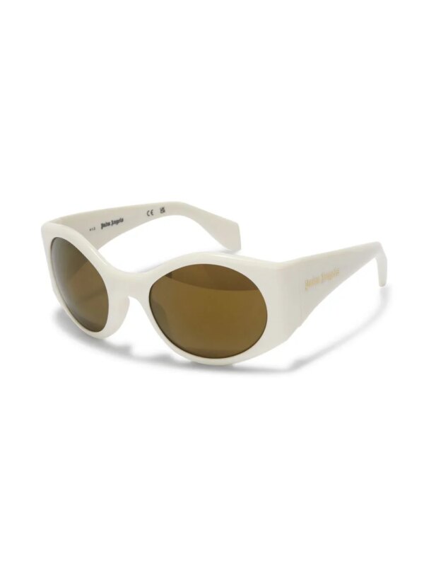 Palm Angels Eyewear Zonnebril met rond montuur - Wit