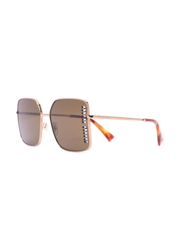 Miu Miu Eyewear Zonnebril met rond montuur - Goud