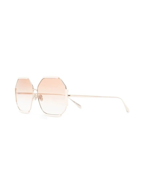 Linda Farrow Margot zonnebril met oversized montuur - Beige