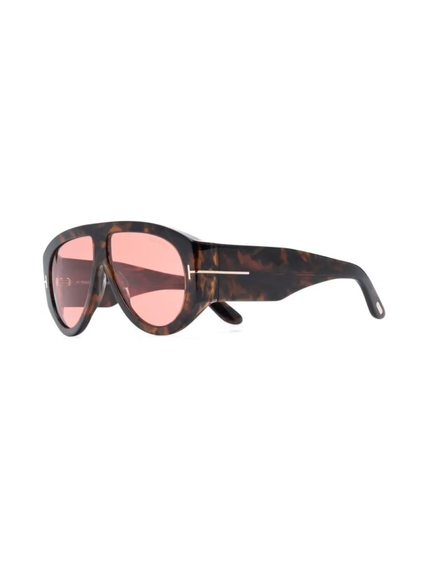 TOM FORD Eyewear Zonnebril met rond montuur - Bruin