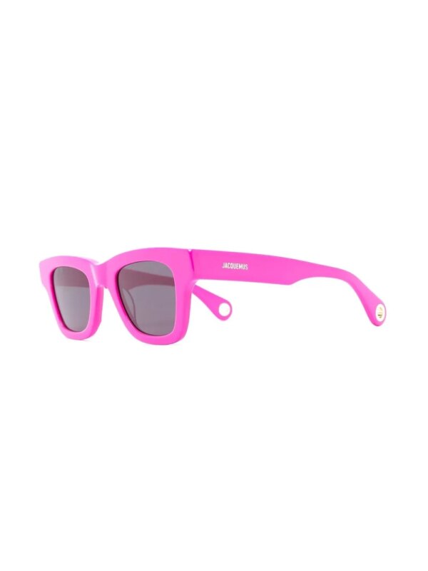 Jacquemus Zonnebril met vierkant montuur - Roze