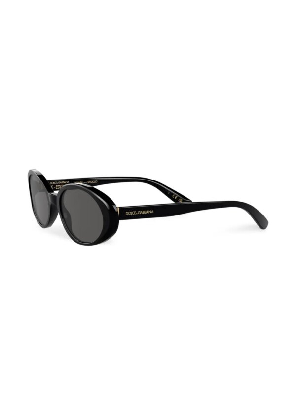 Dolce & Gabbana Eyewear Re-Edition DNA zonnebril met ovaal montuur - Zwart