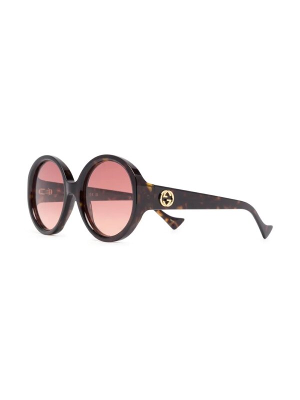 Gucci Eyewear Zonnebril met oversized rond montuur - Bruin