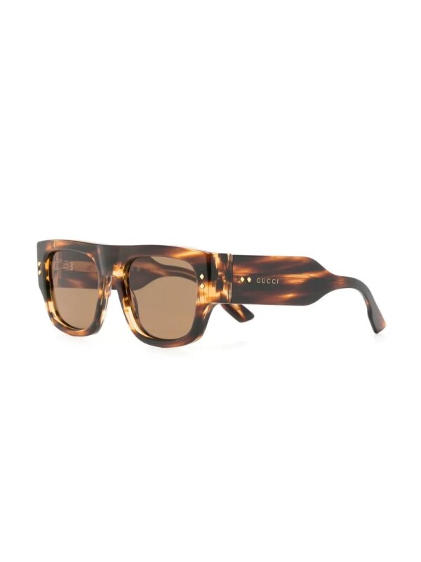 Gucci Eyewear Zonnebril met vierkant montuur - Bruin