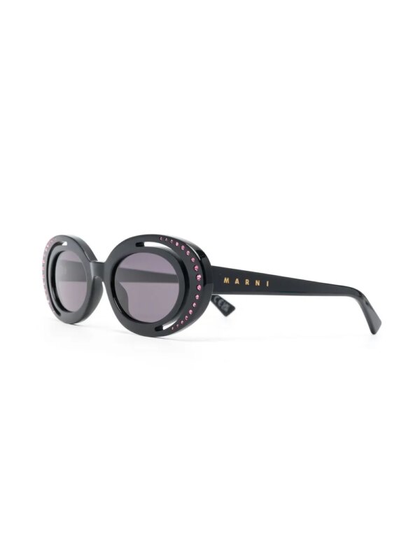 Marni Eyewear Zonnebril met ovaal montuur - Zwart