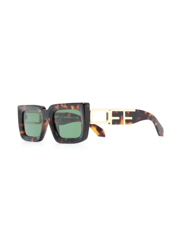 Off-White Eyewear Zonnebril met schildpadschild design - Bruin
