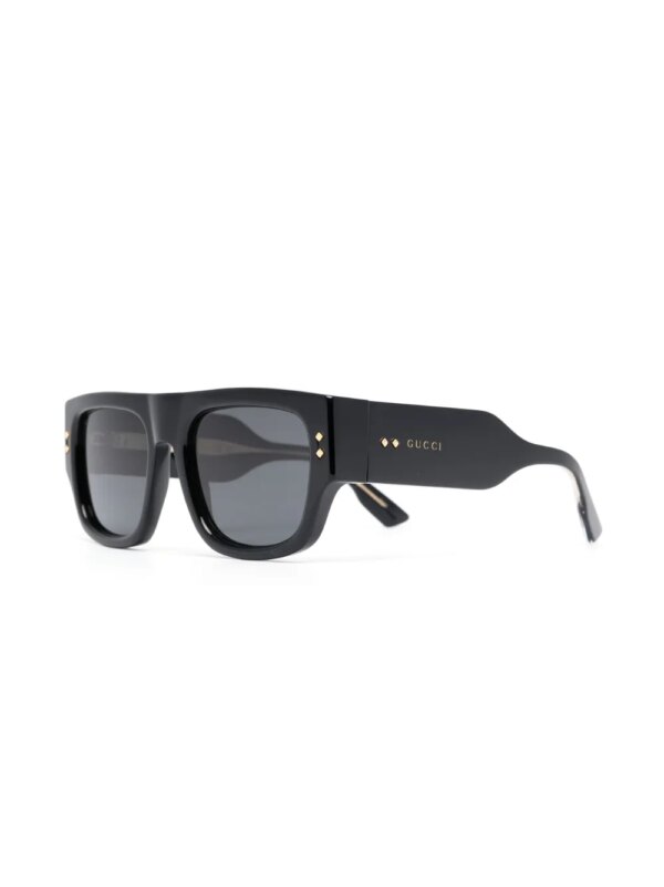 Gucci Eyewear Zonnebril met vierkant montuur en stud detail - Zwart