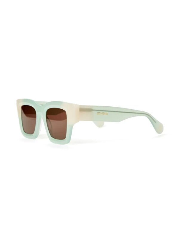 Jacquemus Baci zonnebril met vierkant montuur - Groen
