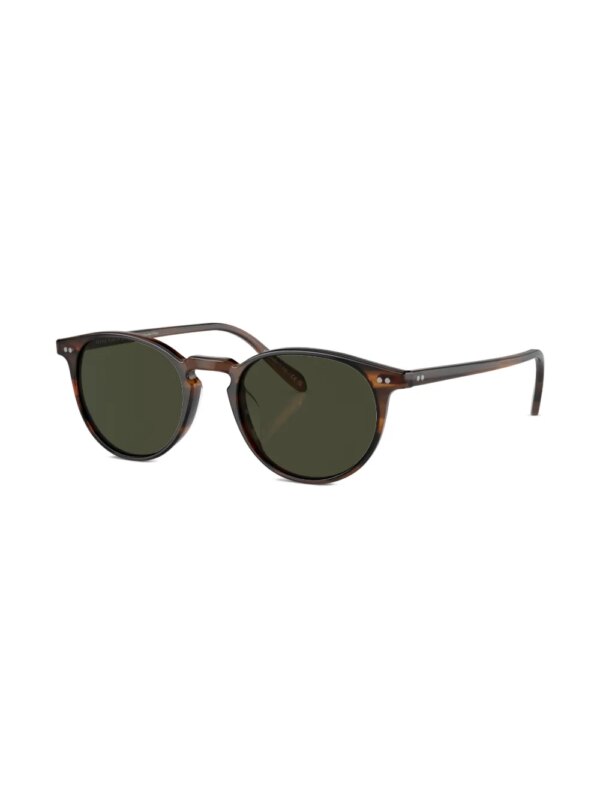 Oliver Peoples Riley zonnebril met rond montuur - Bruin