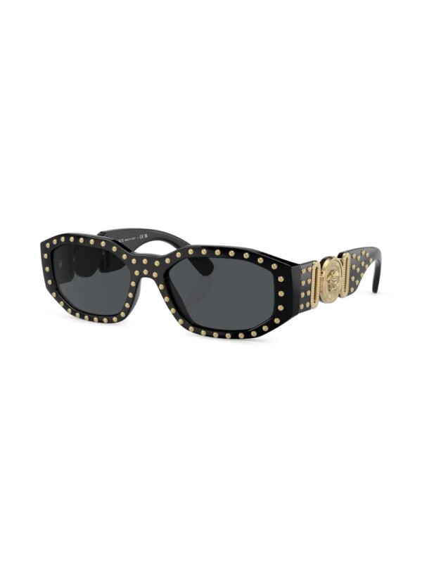 Versace Eyewear Zonnebril verfraaid met studs - Zwart
