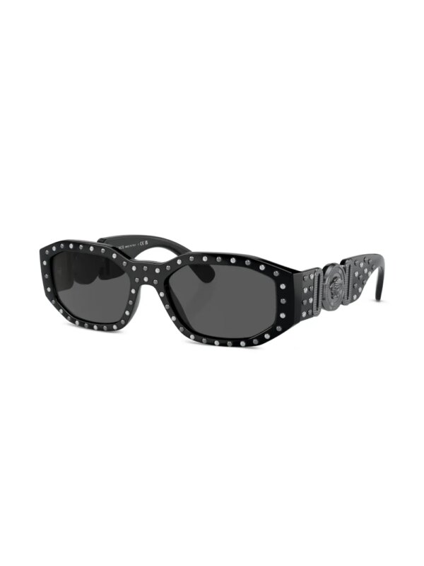 Versace Eyewear Zonnebril verfraaid met studs - Zwart