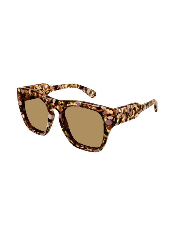 Chloé Eyewear Zonnebril met vierkant montuur - Bruin