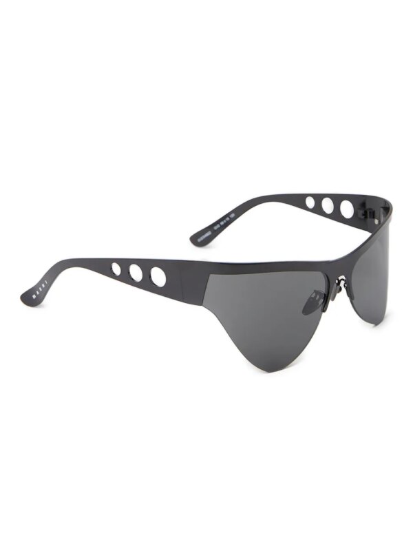 Marni Eyewear Zonnebril met logoprint - Zwart