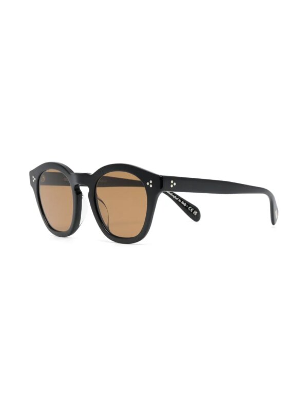 Oliver Peoples Lewen zonnebril met rond montuur - Bruin