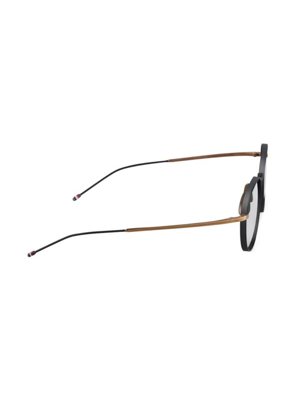 Thom Browne Eyewear Zonnebril met rond montuur - Zwart