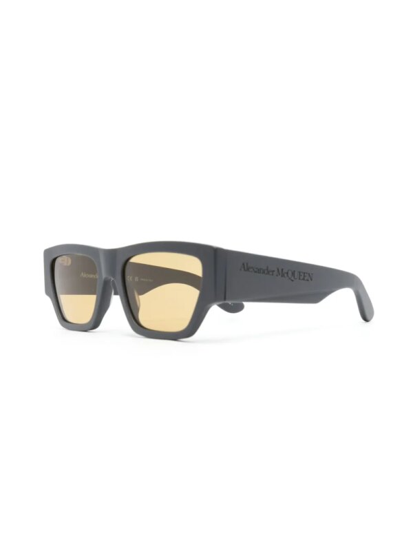 Alexander McQueen Eyewear Zonnebril met gegraveerd logo - Grijs