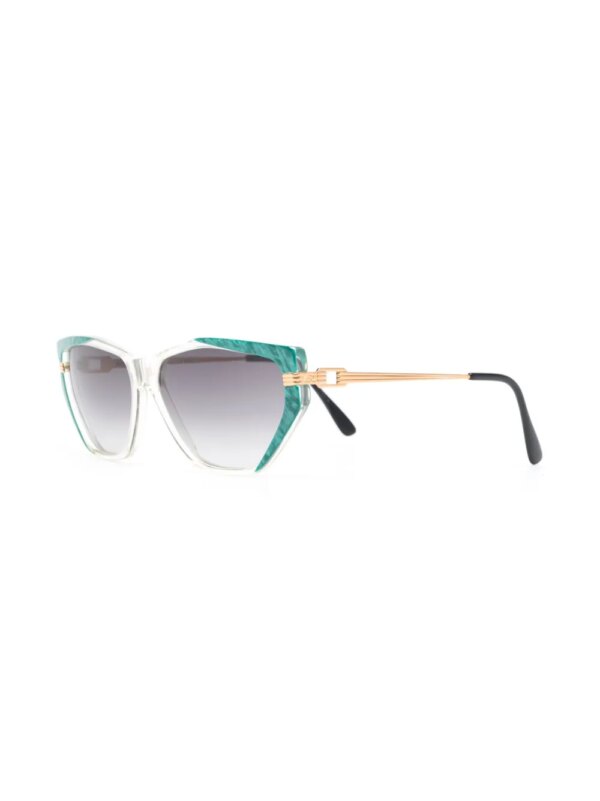 Saint Laurent Pre-Owned 1990s zonnebril met ovaal montuur - Groen