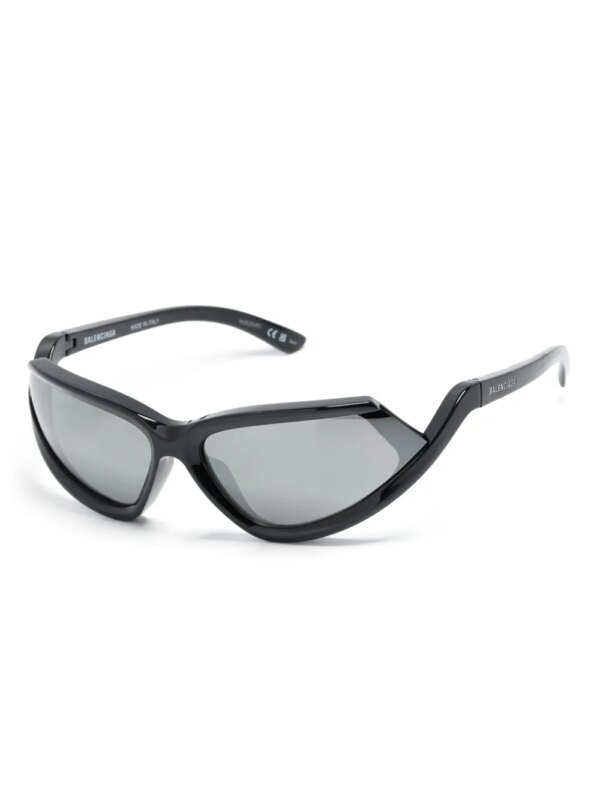 Balenciaga Eyewear Side Expander Cat zonnebril met biker montuur - Zwart