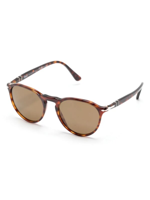 Persol Zonnebril met rond montuur - Bruin