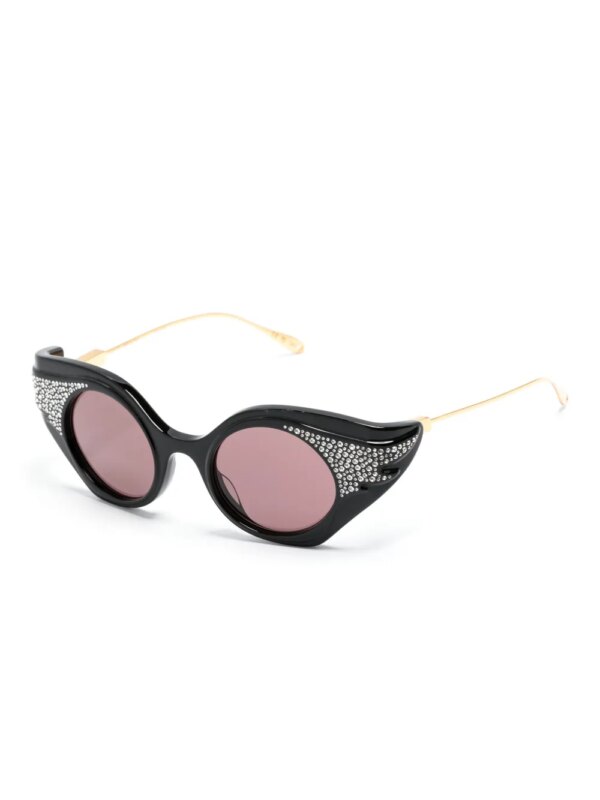 Gucci Eyewear Zonnebril verfraaid met kristallen - Zwart