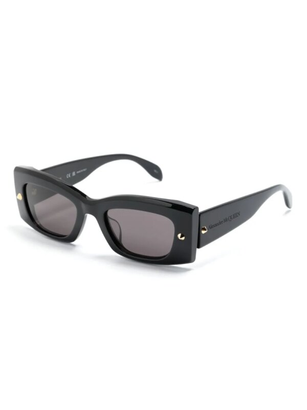 Alexander McQueen Eyewear Spike Studs zonnebril met rechthoekig montuur - Zwart