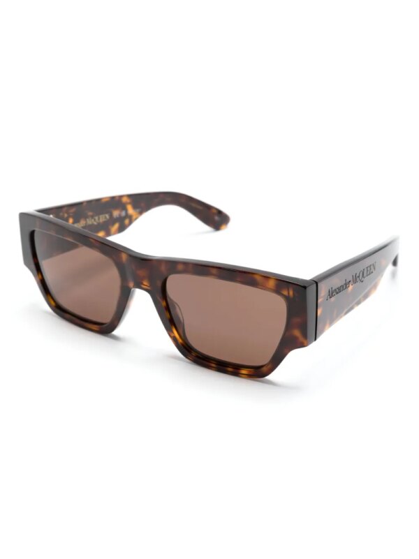 Alexander McQueen Eyewear Zonnebril met vierkant montuur - Bruin