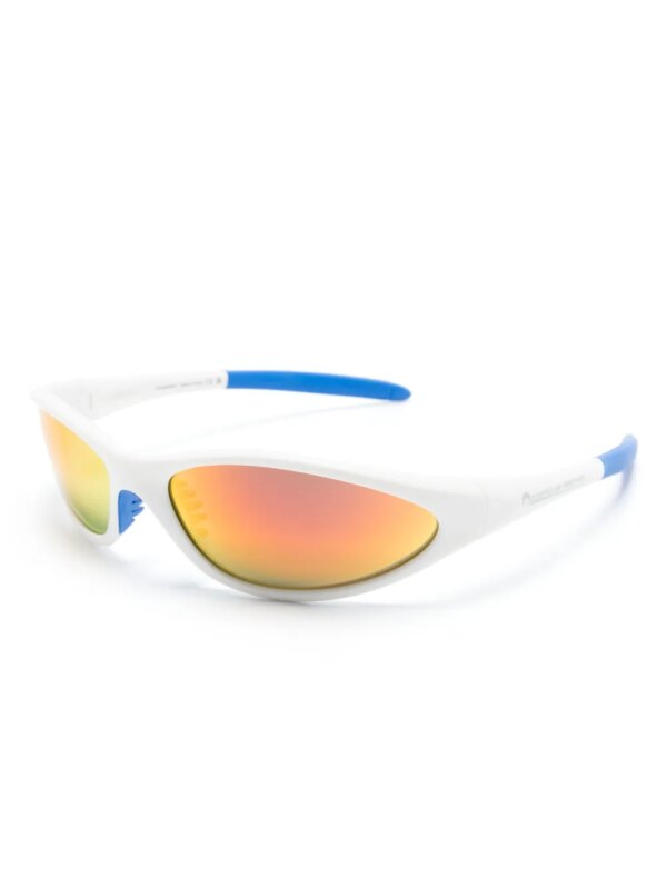 Marine Serre x Vuarnet Injected Visionizer zonnebril met spiegelende glazen - Wit