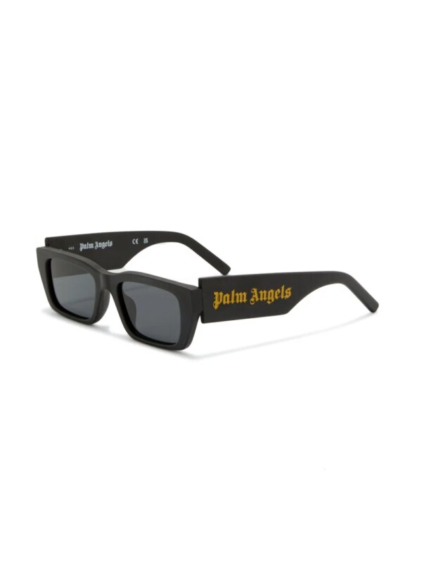Palm Angels Eyewear Palm zonnebril met rechthoekig montuur - Zwart