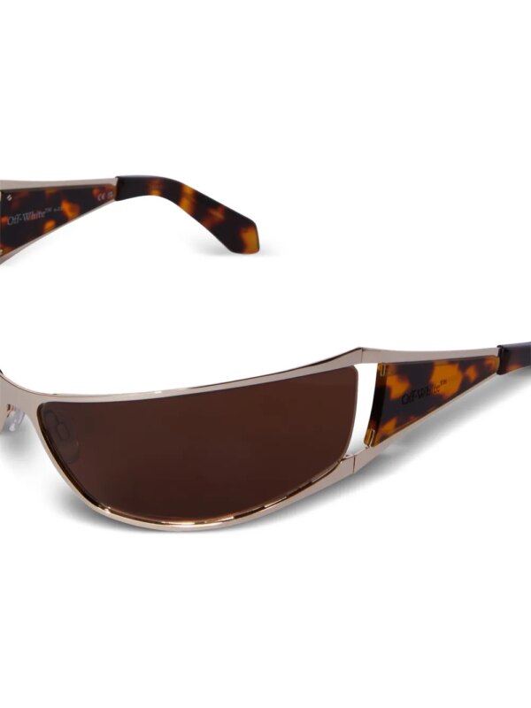 Off-White Eyewear Luna zonnebril met biker montuur - Bruin