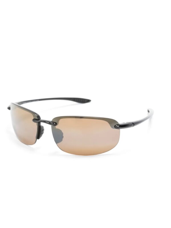 Maui Jim Hookipa zonnebril met rechthoekig montuur - Zwart