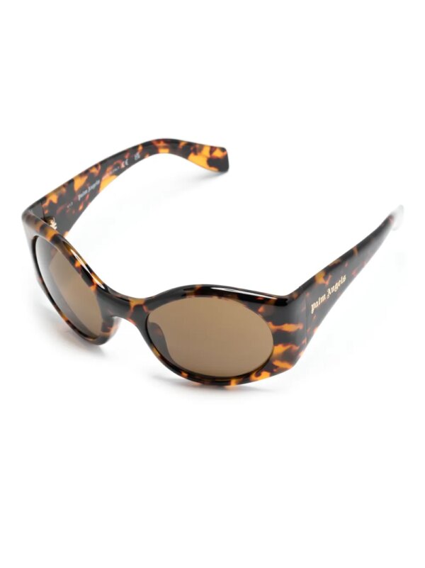 Palm Angels Eyewear Ennis zonnebril met rond montuur - Bruin