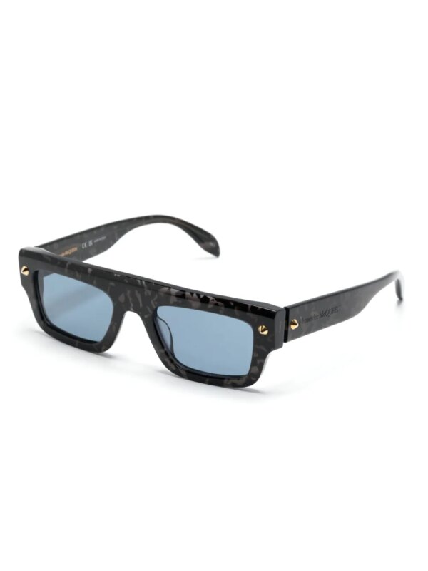 Alexander McQueen Eyewear Zonnebril met vierkant montuur - Zwart