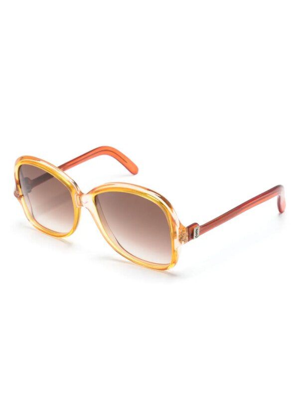 Saint Laurent Pre-Owned 1970s zonnebril met vlinder montuur - Geel